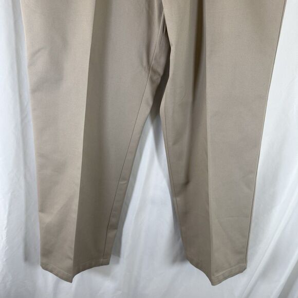 Wrangler Ultimate Khaki Pants Men's 38x30 Tan Flat Front Classic Fit No Iron - Picture 3 of 10